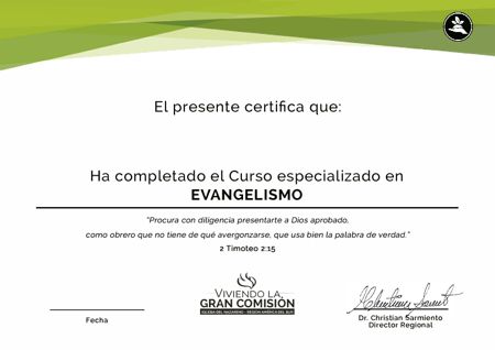 Certificado Editable Evangelismo